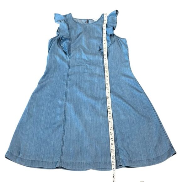 Crown & Ivy Women’s Chambray Dress With Ruffles, Size 6 - Picture 4 of 8